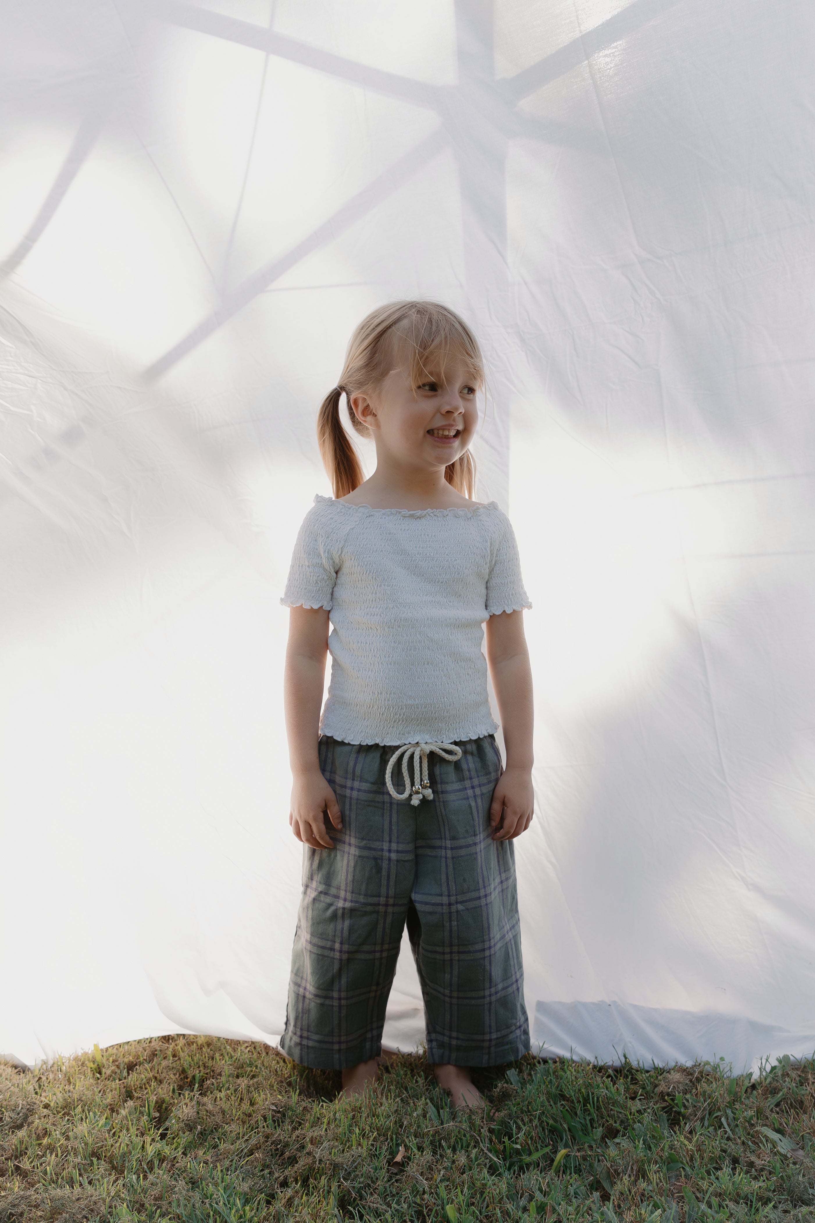 The Wilde pant - moss gingham