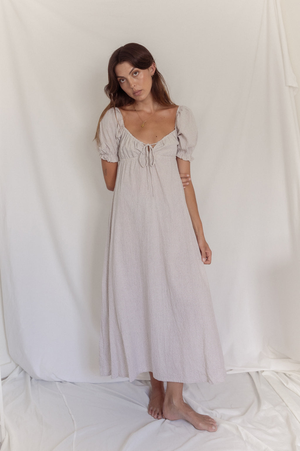 Saidy maxi - fawn gingham