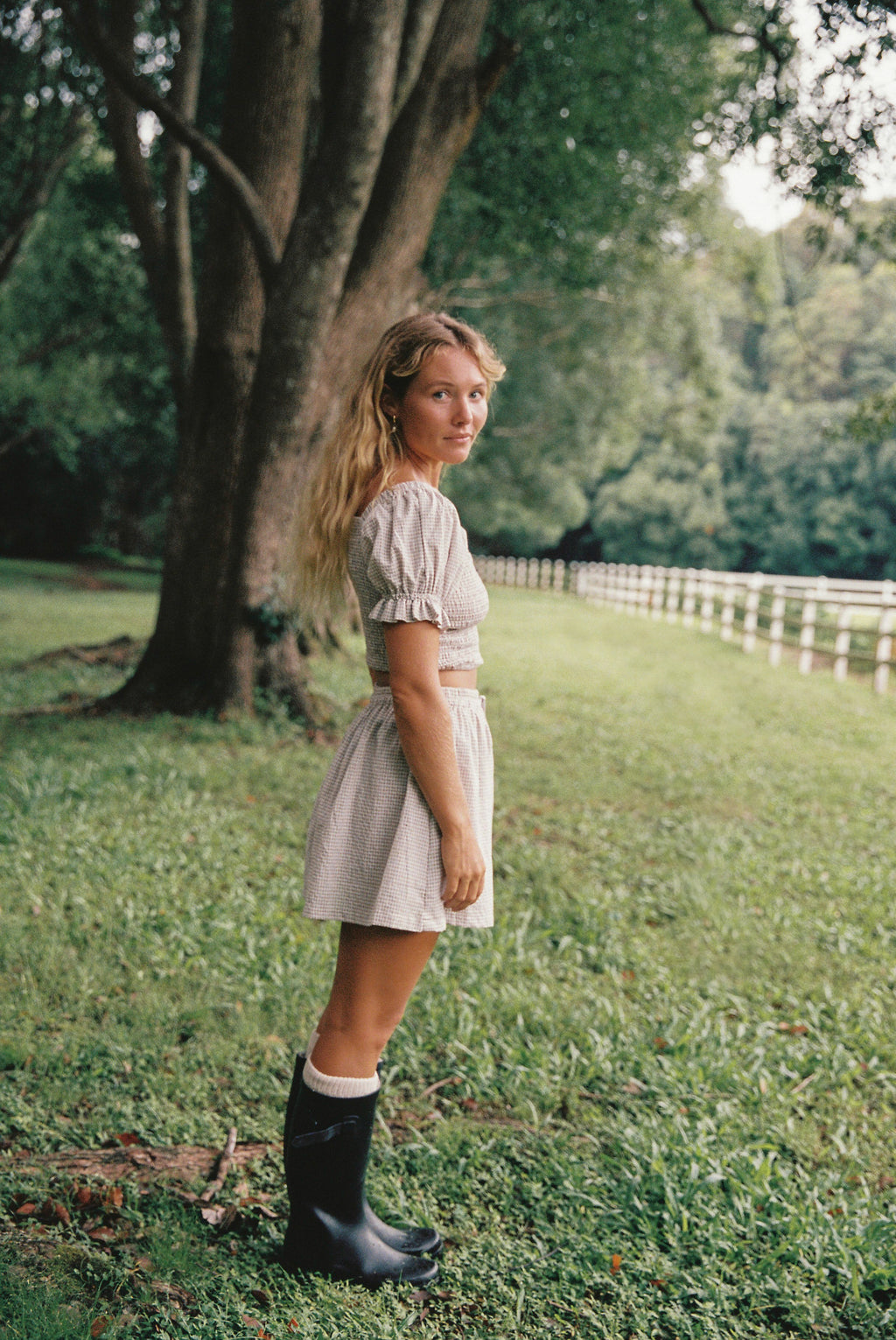 Lottie skirt - Fawn gingham
