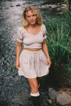 Lottie skirt - Fawn gingham