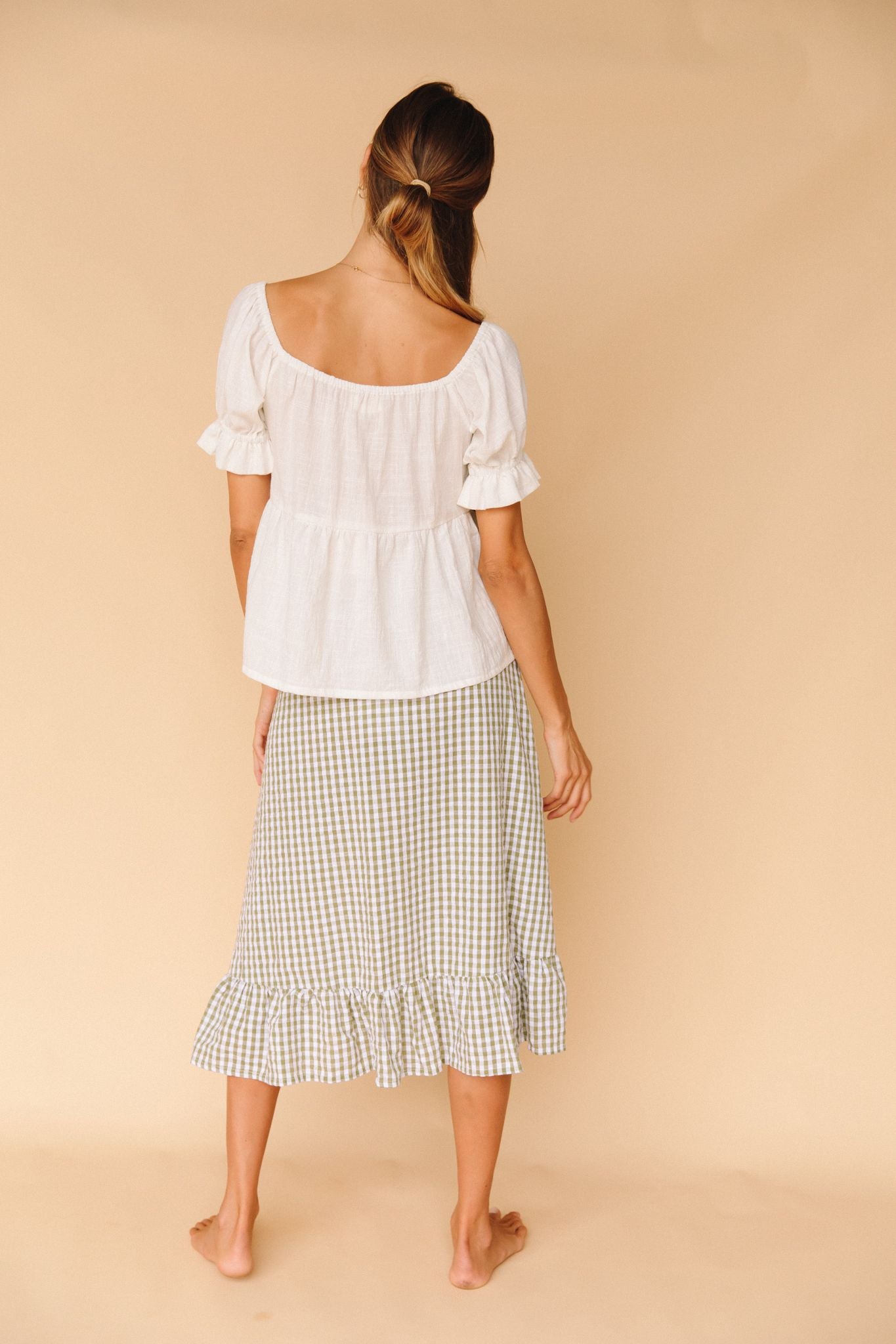 Rosie Wrap Skirt - Eucalyptus Gingham